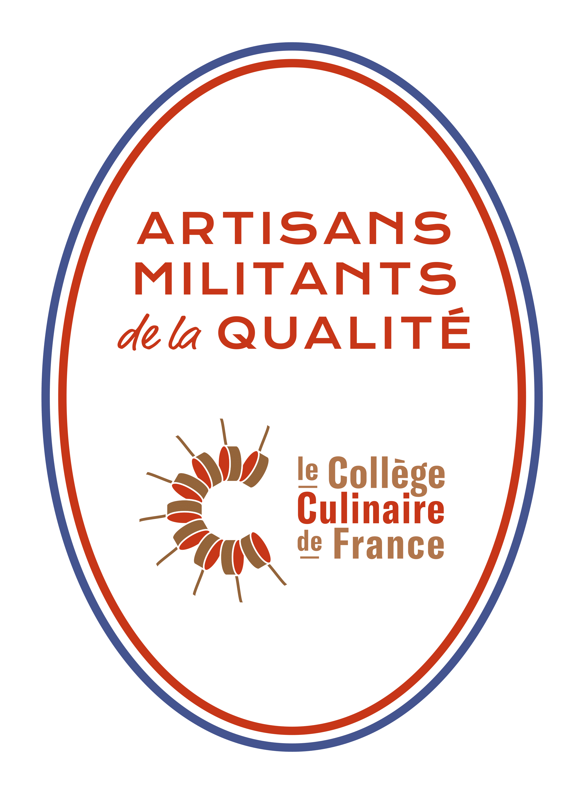 plaque du collège culinaire de france indiquant artisans militants de la qualité